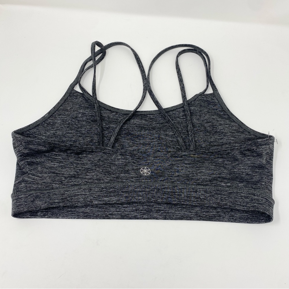 2 Gaiam Shine Wire-Free Medium Impact Yoga Sports Bra Women’s Size XL Black Grey - Picture 7 of 8